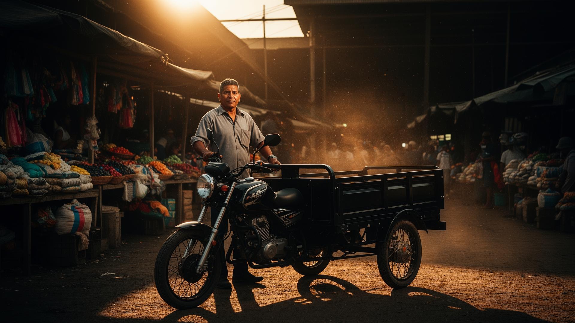 Carguero Ceronte 300 trabajando al amanecer